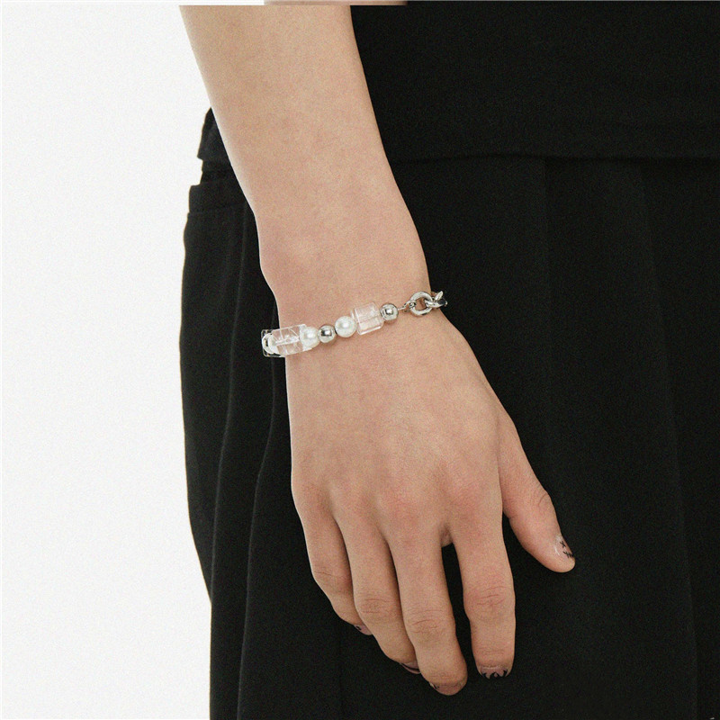Niche Original Design Ice Cube Pearl Necklace Ins Cold