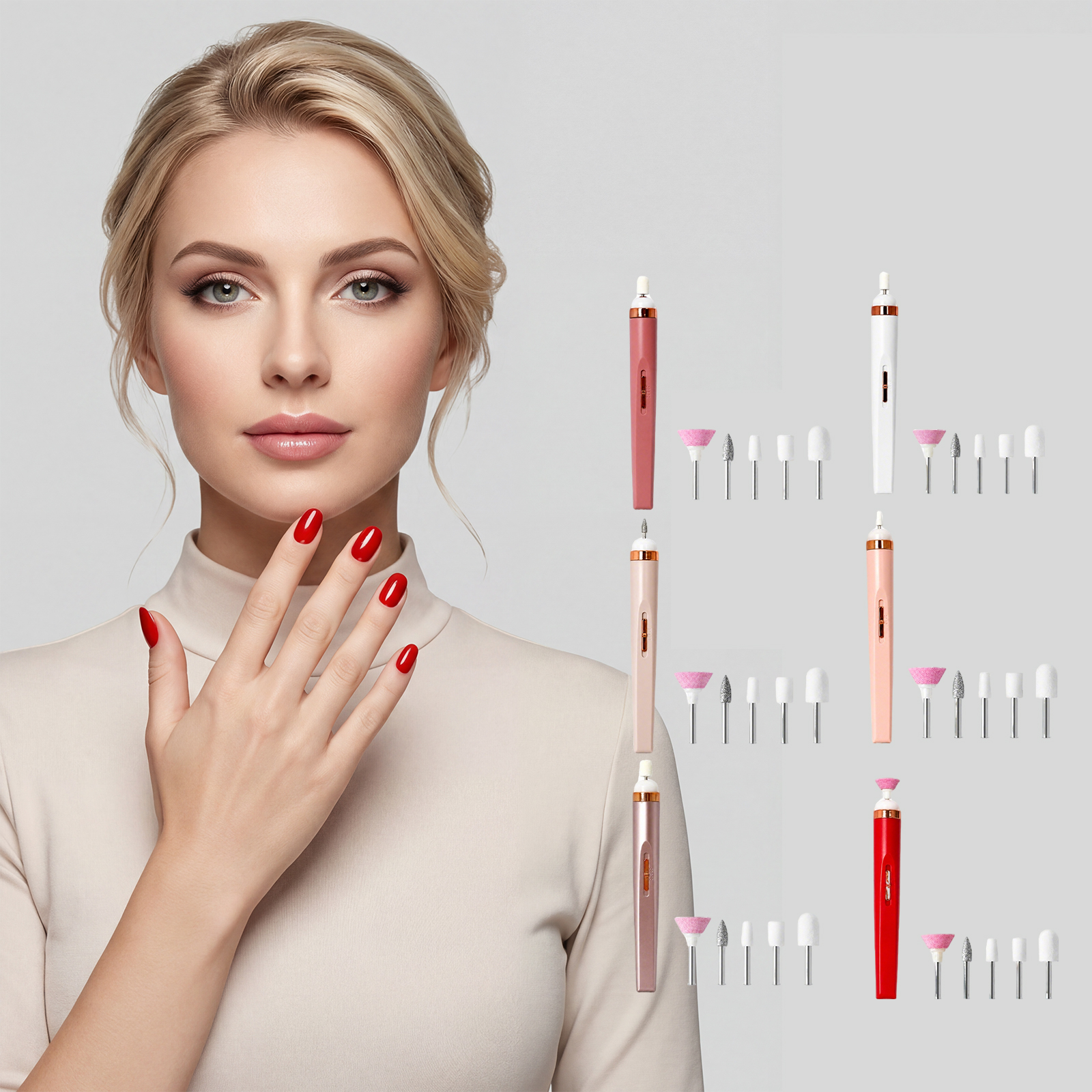 Electric Nail Drill In Bright Red Box