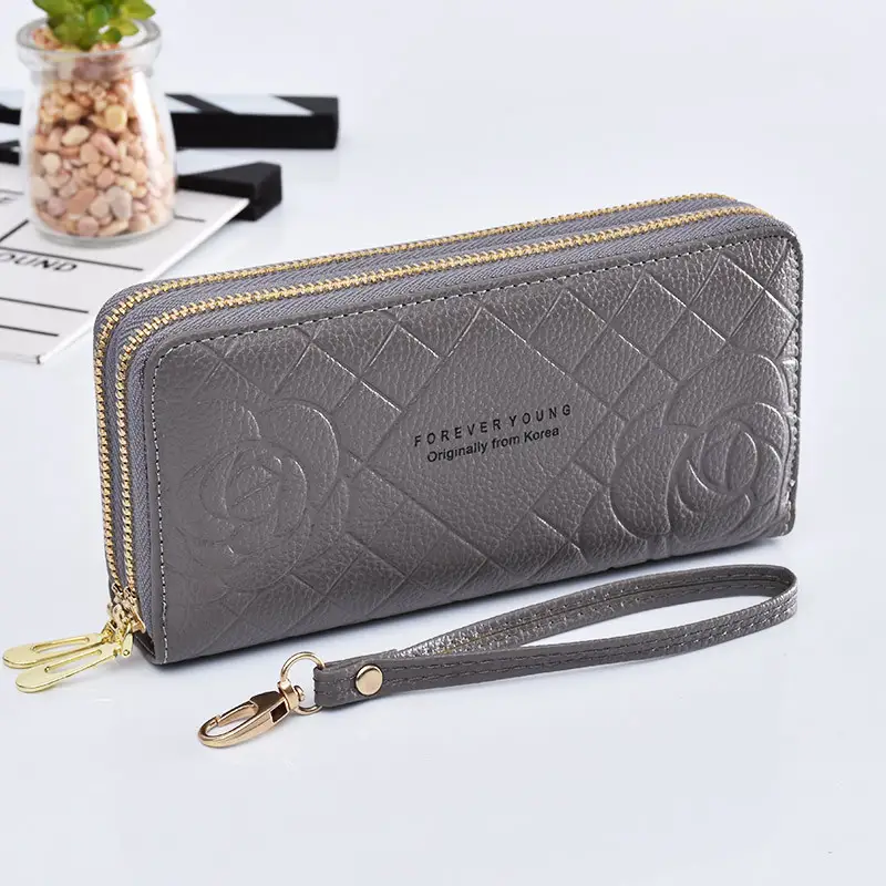 Wrist Strap Clutch Double Zipper Large Capacity