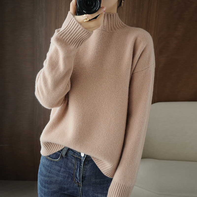 Title 4, Loose Flat Long-sleeved Knitted Sweater Thick L...