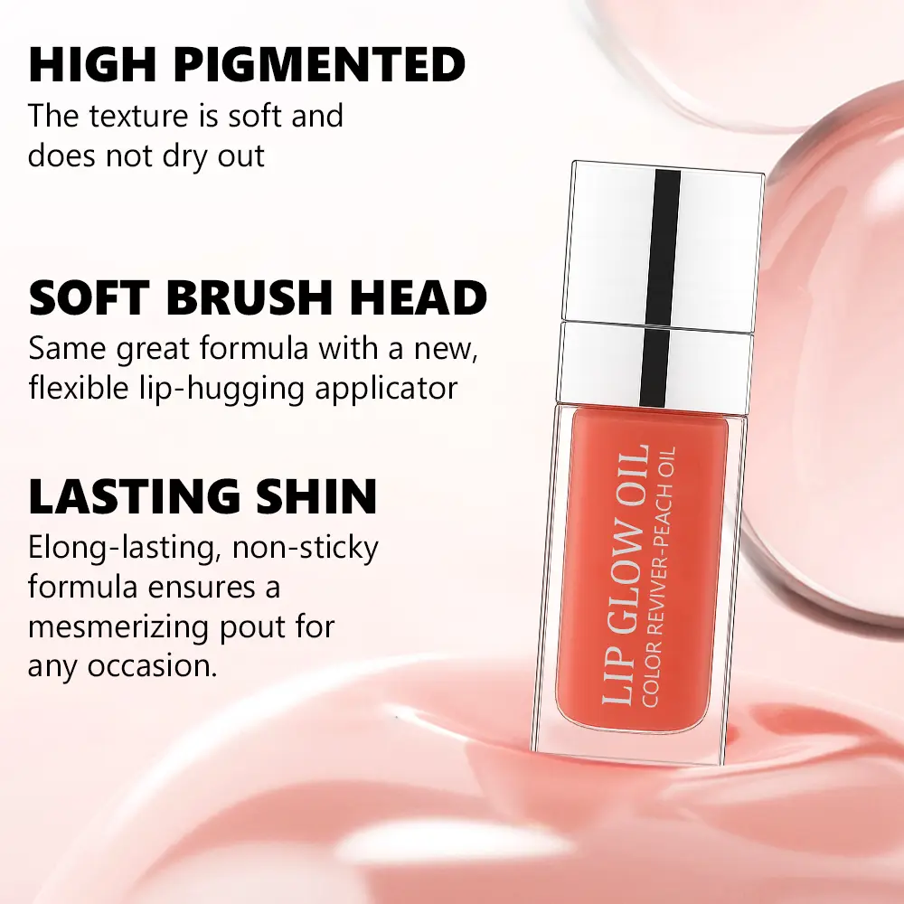 Long Lasting Shiny Lip Oil, Hydrating Lip Tint To Fade Lip Lines, Mirror Juicy Dolly Lips Bright Color Lip Makeup, 7.5g