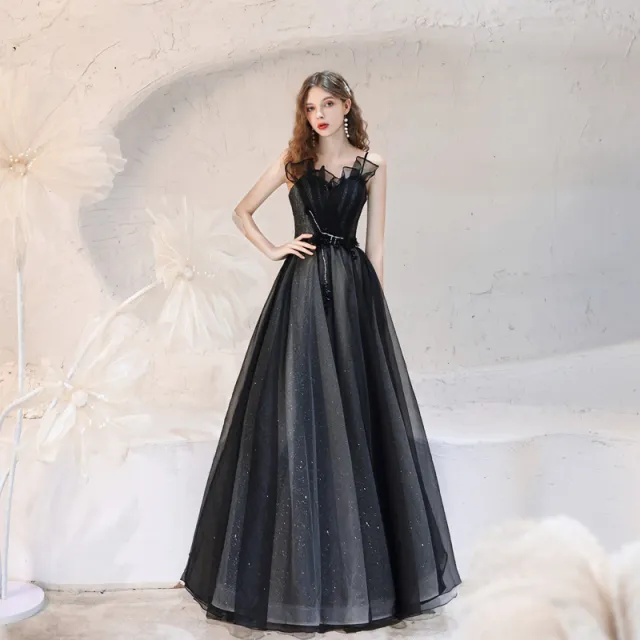 Small People Show Thin Student Art Test Temperament Socialite Banquet Dress Black - Shop at LoveMi