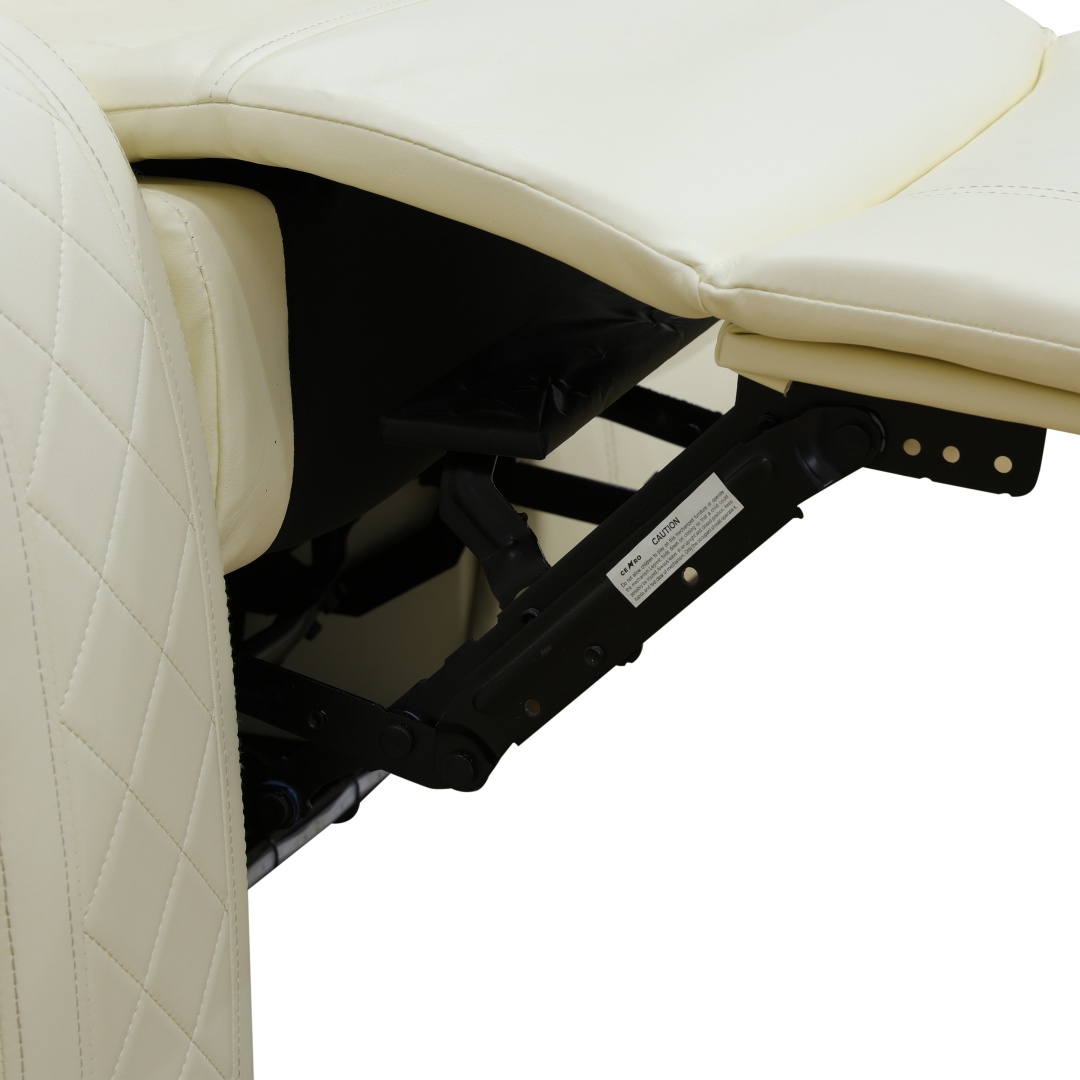 Pickup Only--White Breathing Leather 3-Piece Living Room Recliner Sofa Set