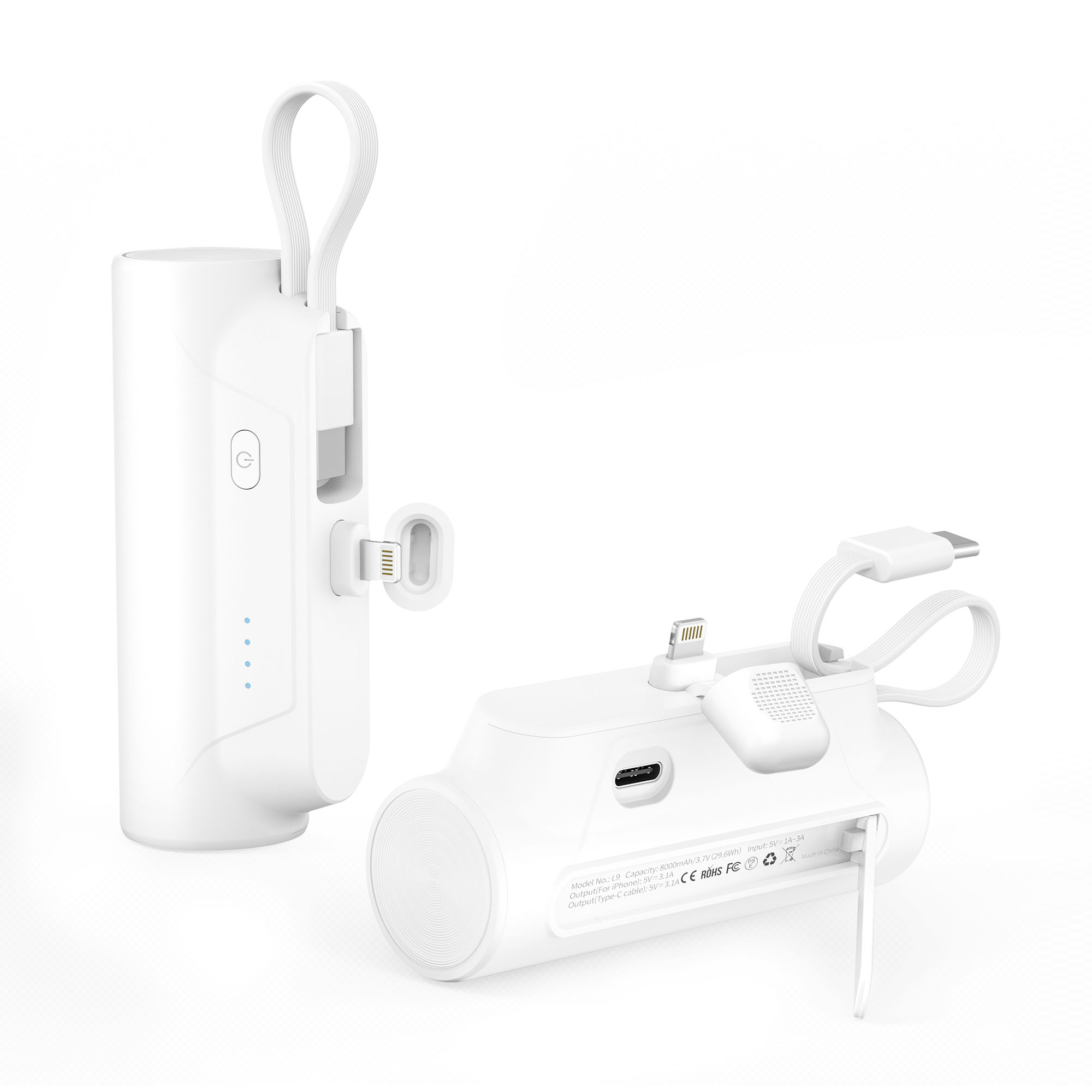 Mini 4500mAh Power Bank w/ Built-In Lightning & Type-C | Portable Charger - Picture 12 of 12
