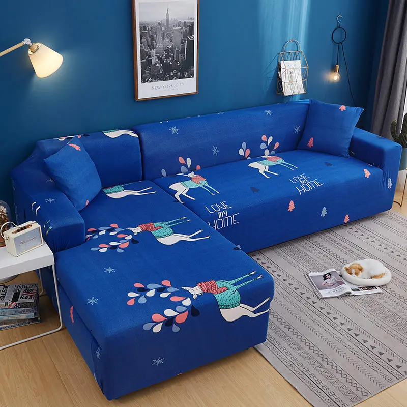 Geometric Stretch Sofa Cover All-inclusive Fabric Lazy Combination Living Room Cushion - Osaka Deer