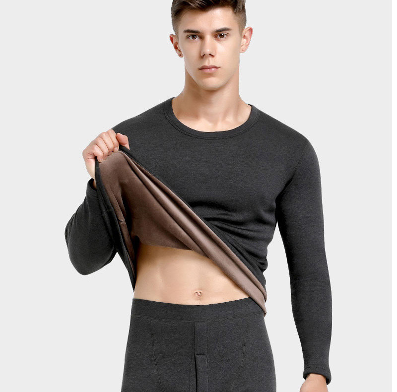 Plus Velvet Thick Round Neck Winter Youth Large Size Base Suit