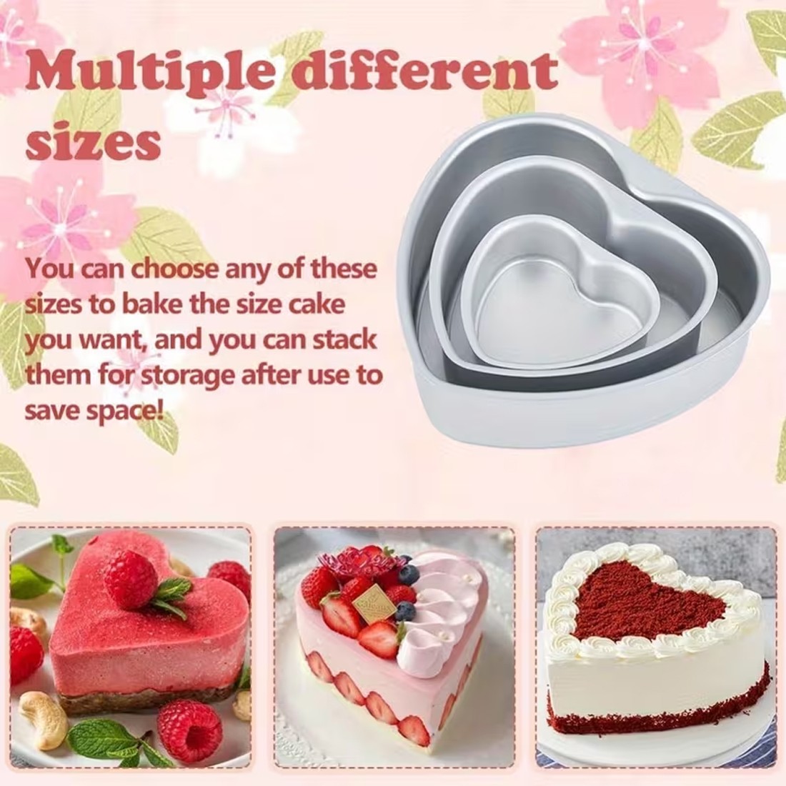 4pcs Heart Shaped Cake Cake Model Baking Pan Non Stick Cake Mould Tray
