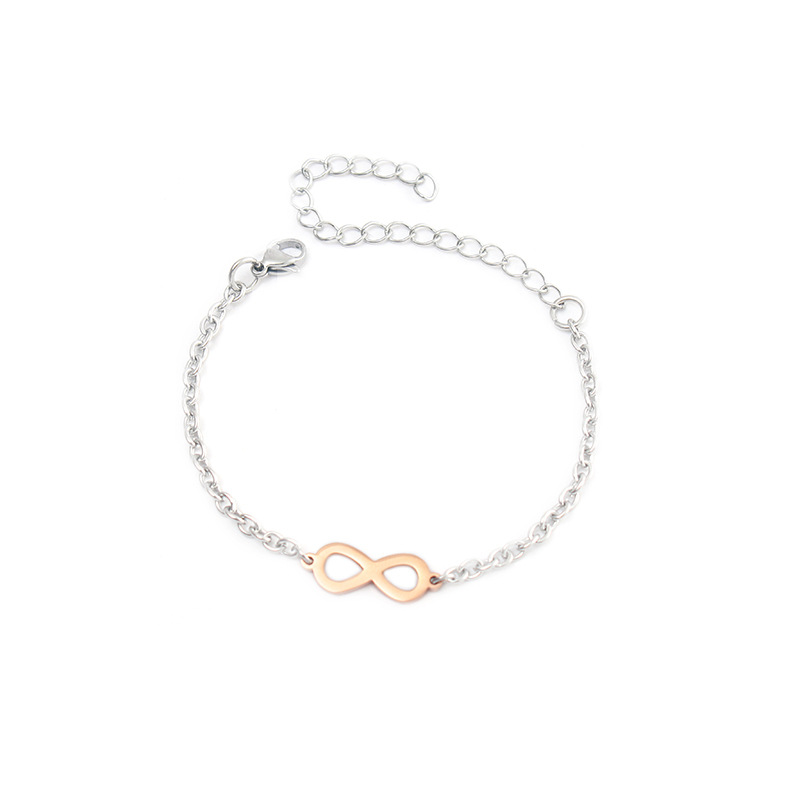 Lucky Number 8 Stainless Steel Titanium Steel Bracelet Ladies Jewelry