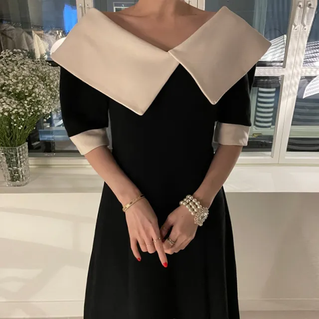 Women's Waist Slim Long Pleated Dress Black - Shop at LoveMi