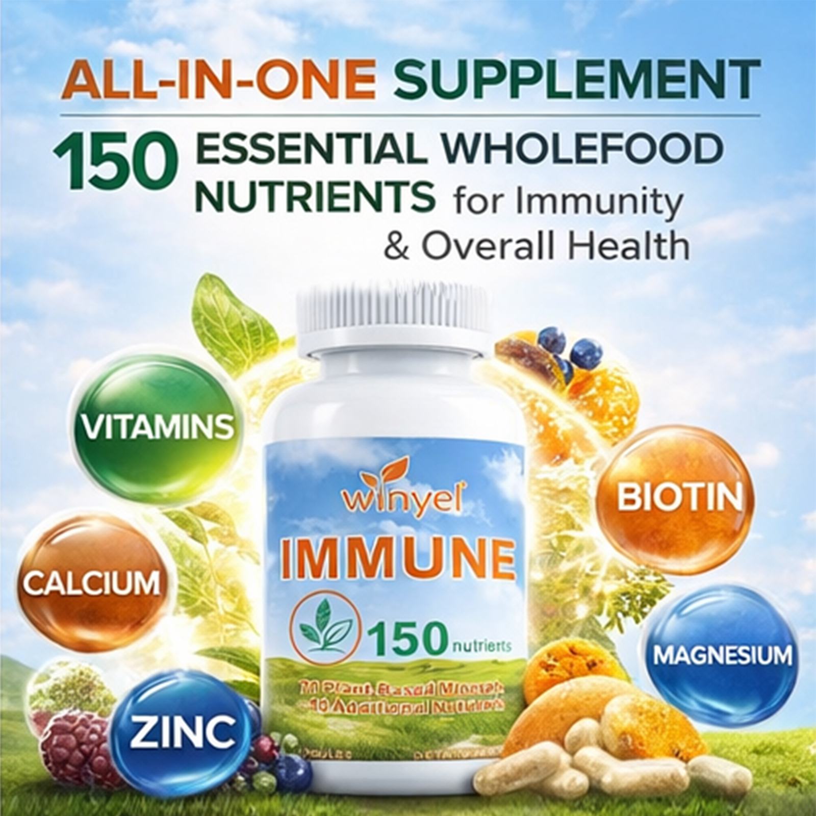WINYEL IMMUNE 150 - The Ultimate Multivitamin & Immne Supplement, IMMU 150 Capsules - 150 Capsules 6