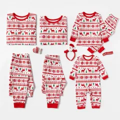 Home Wear Pajamas Christmas Print Casual Suit - Whitered - View 1