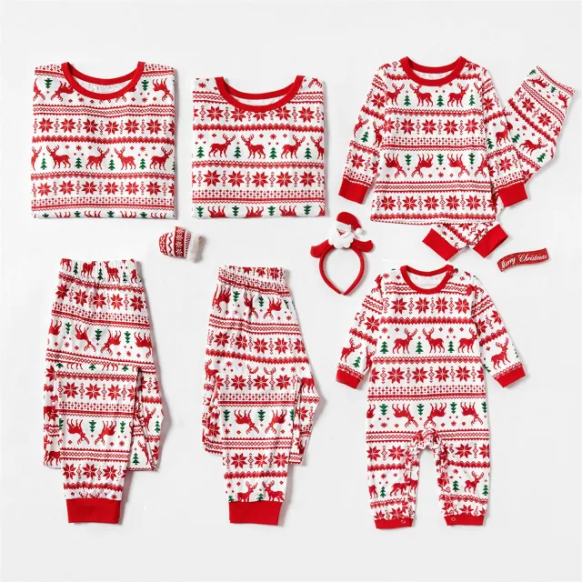 Home Wear Pajamas Christmas Print Casual Suit Whitered - Shop at LoveMi