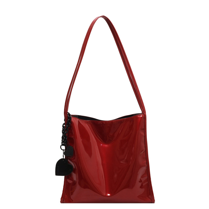 Title 2, Versatile Large Capacity Patent Leather Glossy ...