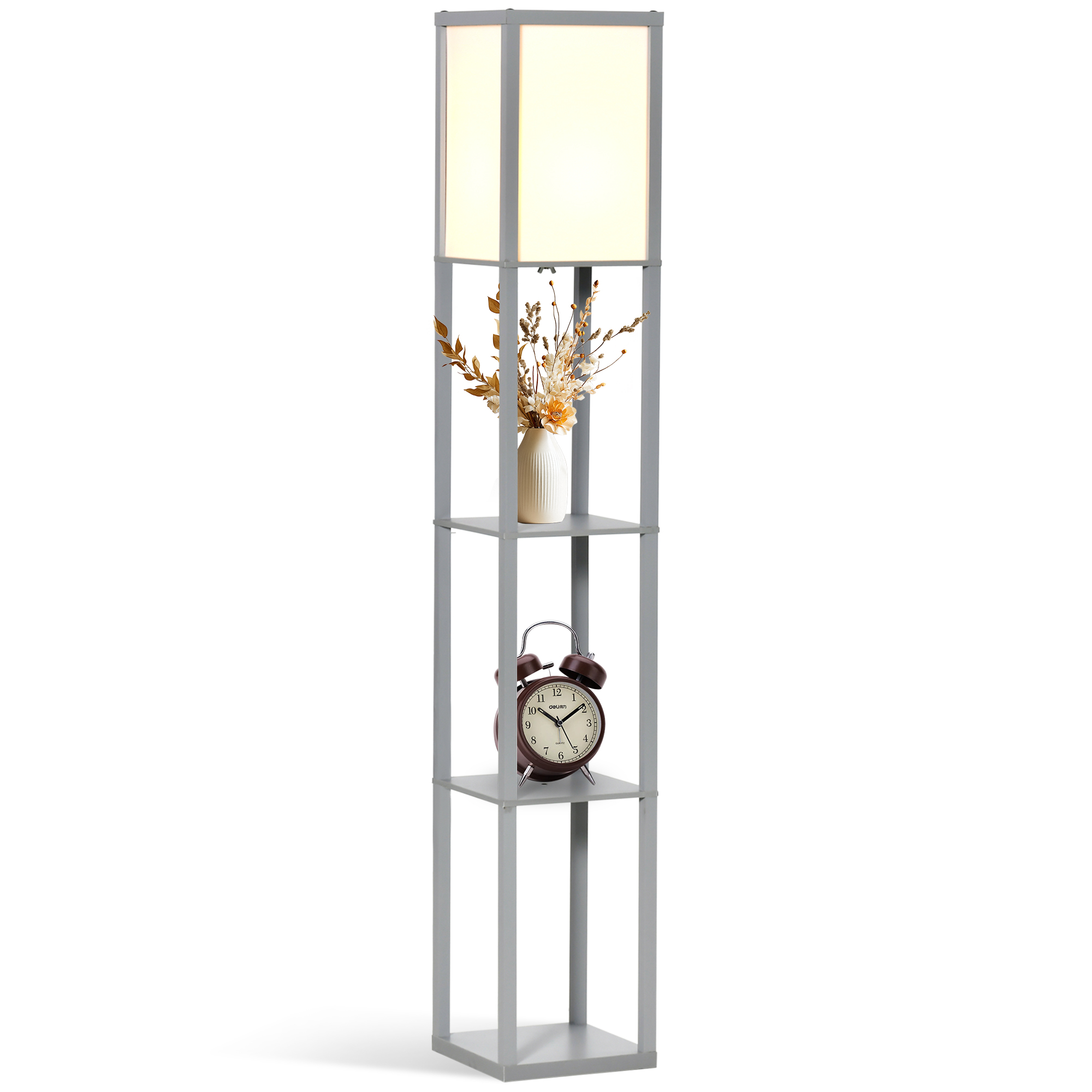 Three-layer Floor Lamp With Storage Rack And Acrylic Lampshade, Suitable — image 4