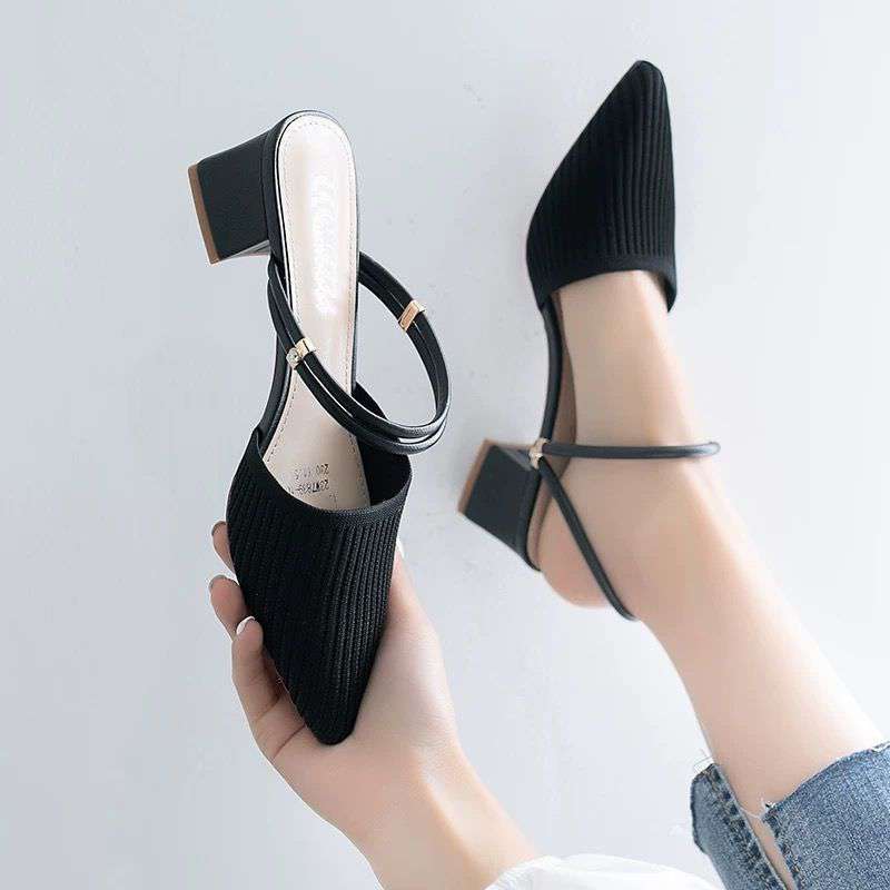 Black thick heel