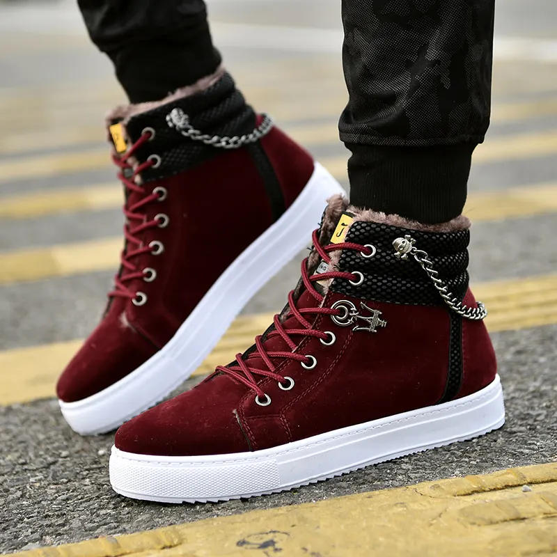 Casual Fashion Sneakers Men's Fleece-lined