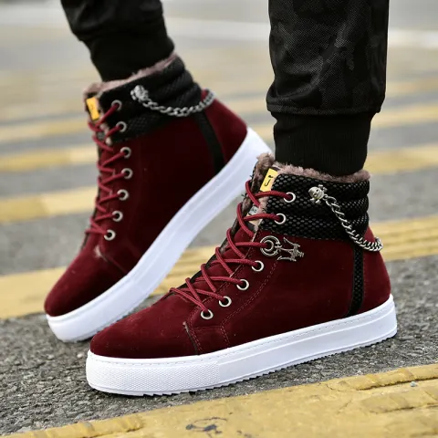 Casual Fashion Sneakers Men's Fleece-lined