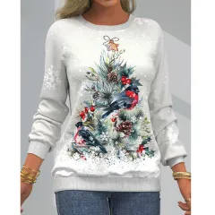 Women's Digital Printing Raglan Sleeve Sweater - Color01 - View 1