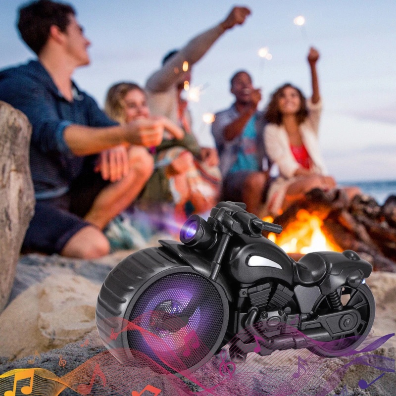Retro Design Portable Bluetooth Speaker Motorcycle Replica TF Card LED FM Radio 13