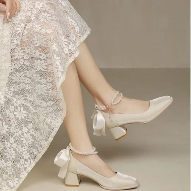Fashion Square Toe High Heels For Women Beige - Shop at LoveMi