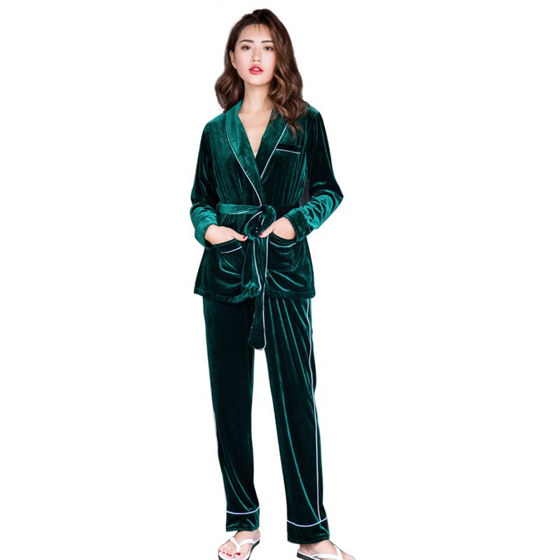 Title 3, Ladies gold velvet waist two-piece suit