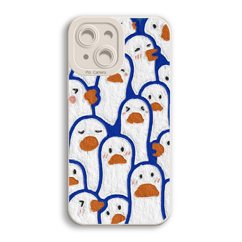 Cute Oil Painting Cartoon Duck Mobile Phone Shell - Image 5