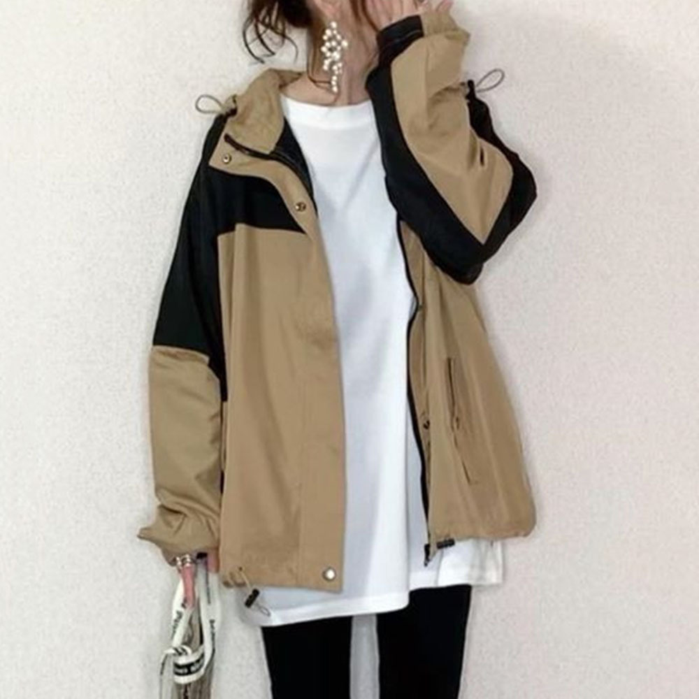 Autumn Women's Long Sleeve Casual Loose Hooded Jacket