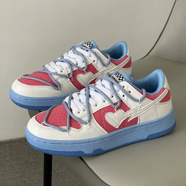 Color Matching Sports Trend Casual Shoes Crossover Blue - Shop at LoveMi