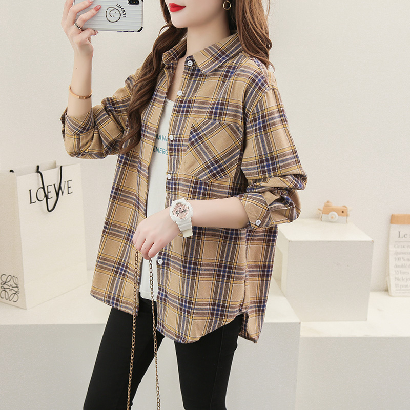 Title 4, Plaid Retro Shirt Jacket Design Sense Niche Tops