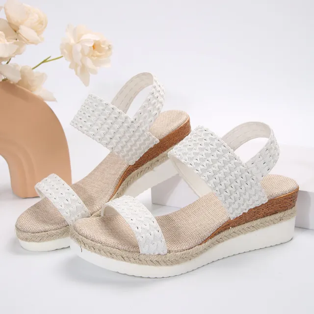 Summer Fashion Wedge Sandals For Women Peep toe Shoes For Women White - Shop at LoveMi