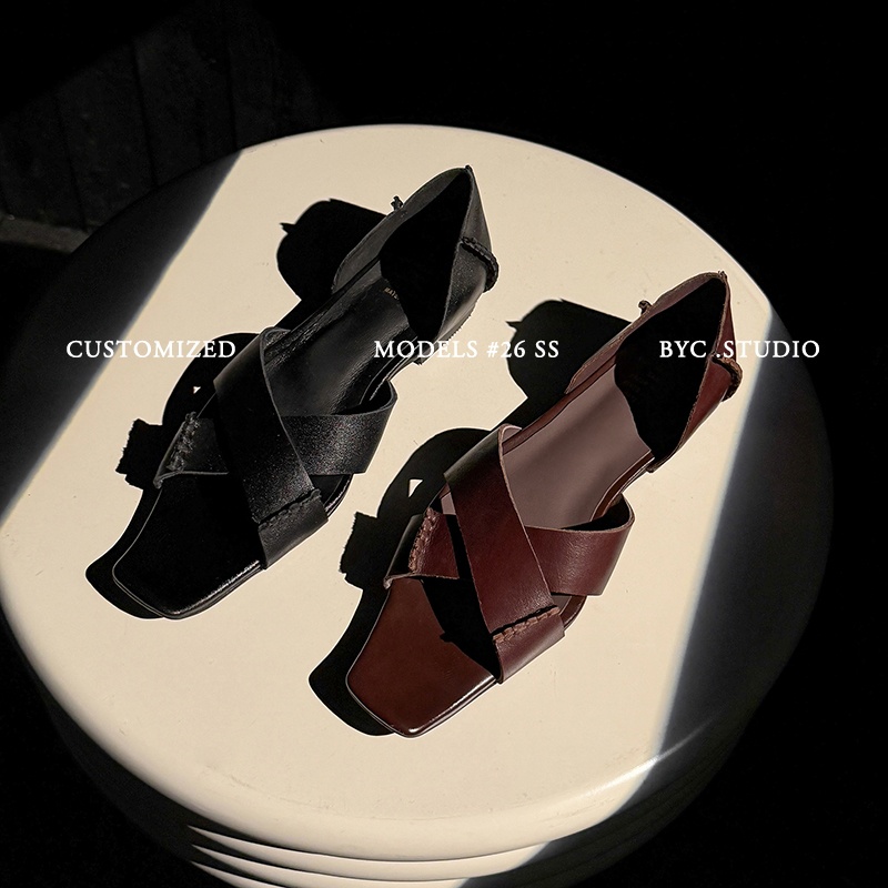 Artisan handmade leather flat sandals — Sarah Express