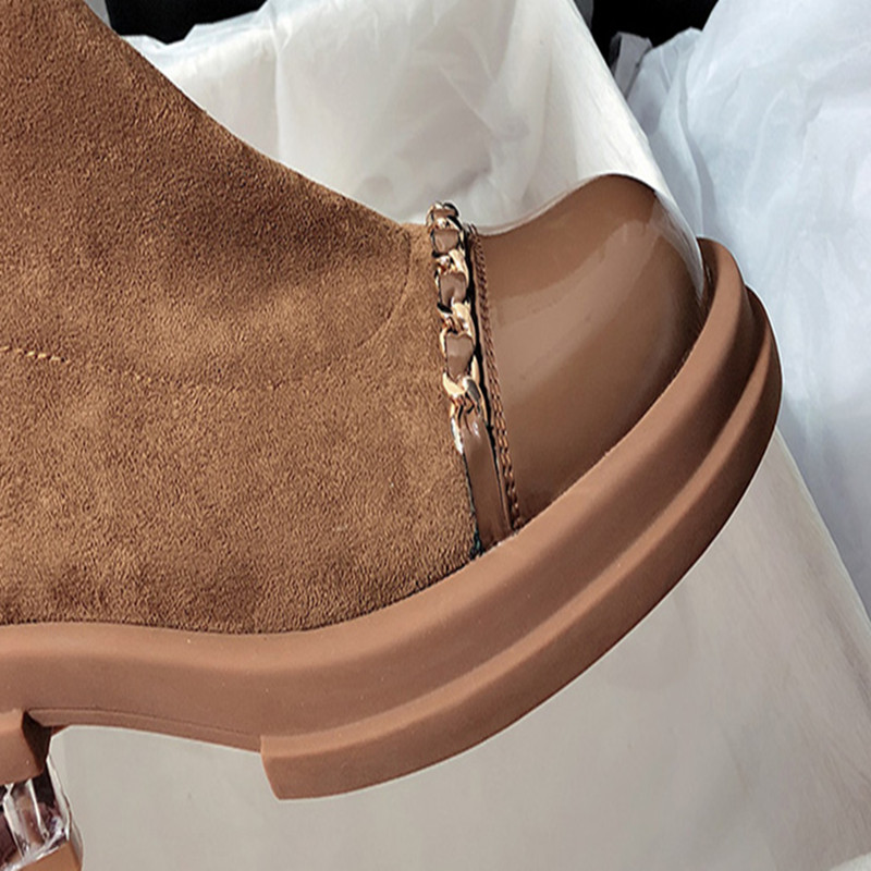 Women's Crystal Heel Skinny Casual Ankle Boots