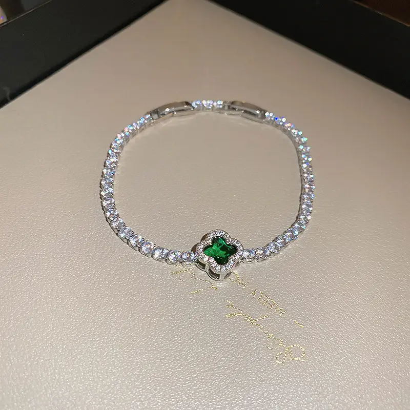 18K Gold Plated Oval CZ Buckle Bangle Ins Style Luxury Bracelet Dainty Vintage Wrist Jewelry For Women