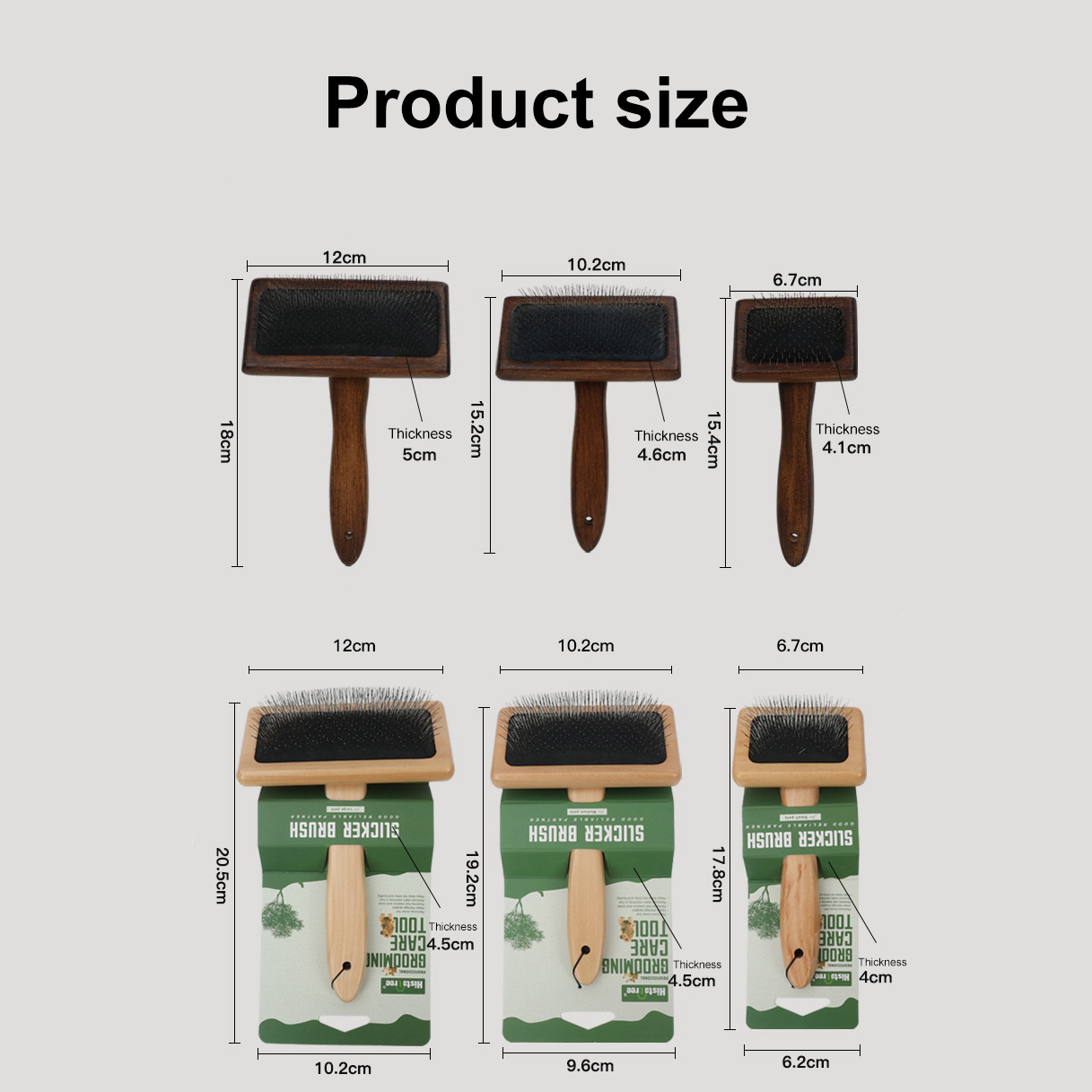 Cepillo para perros y gatos, cepillo alisador para mascotas con mango de bambú, para pelaje largo, medio y corto. Elegante peine de aseo para eliminar el pelo suelta, los enredos y la suciedad.