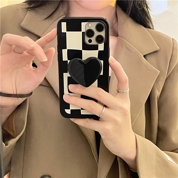 Lattice Love Bracket Mobile Phone Case All Inclusive