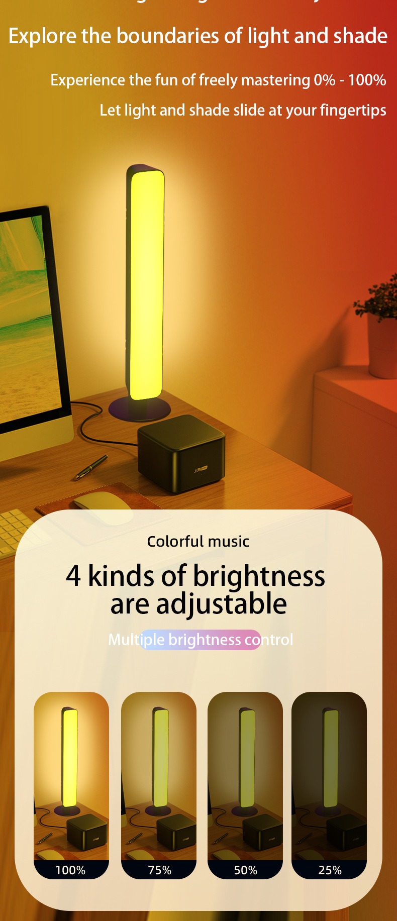 Bedroom Atmosphere Light Gaming Computer Pickup Atmosphere Lamp Desktop Pickup Lamp Music Atmosphere Lamp 2