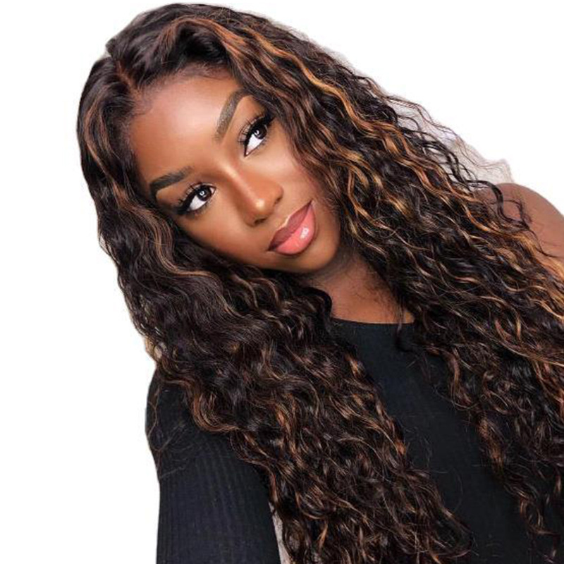 Chemical Fiber Headgear Front Lace Long Curly Hair Picture Color - Shop at LoveMi