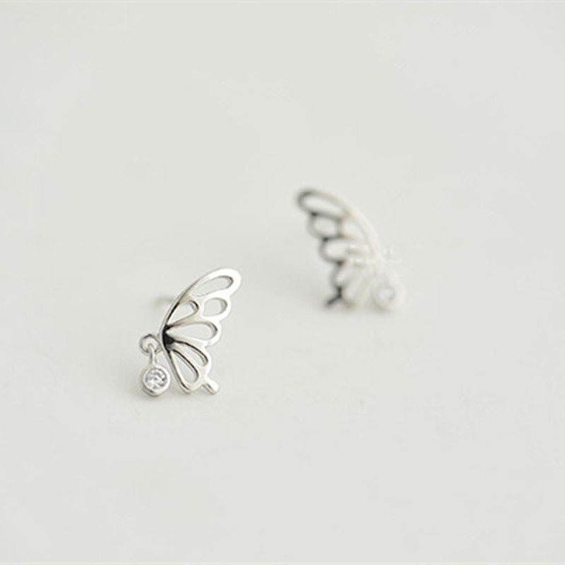 Title 2, Womens Sterling Silver Butterfly Hollow Earrin...