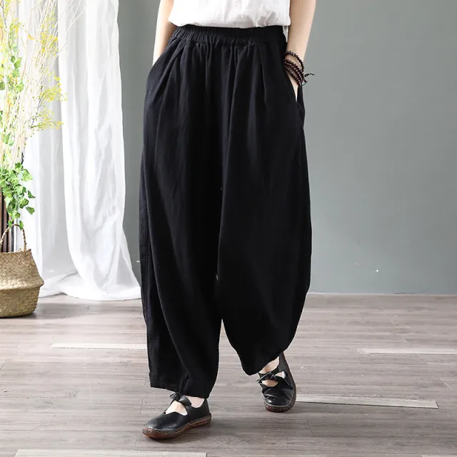 Women's Loose Casual Plus Size Radish Pants Black - Shop at LoveMi