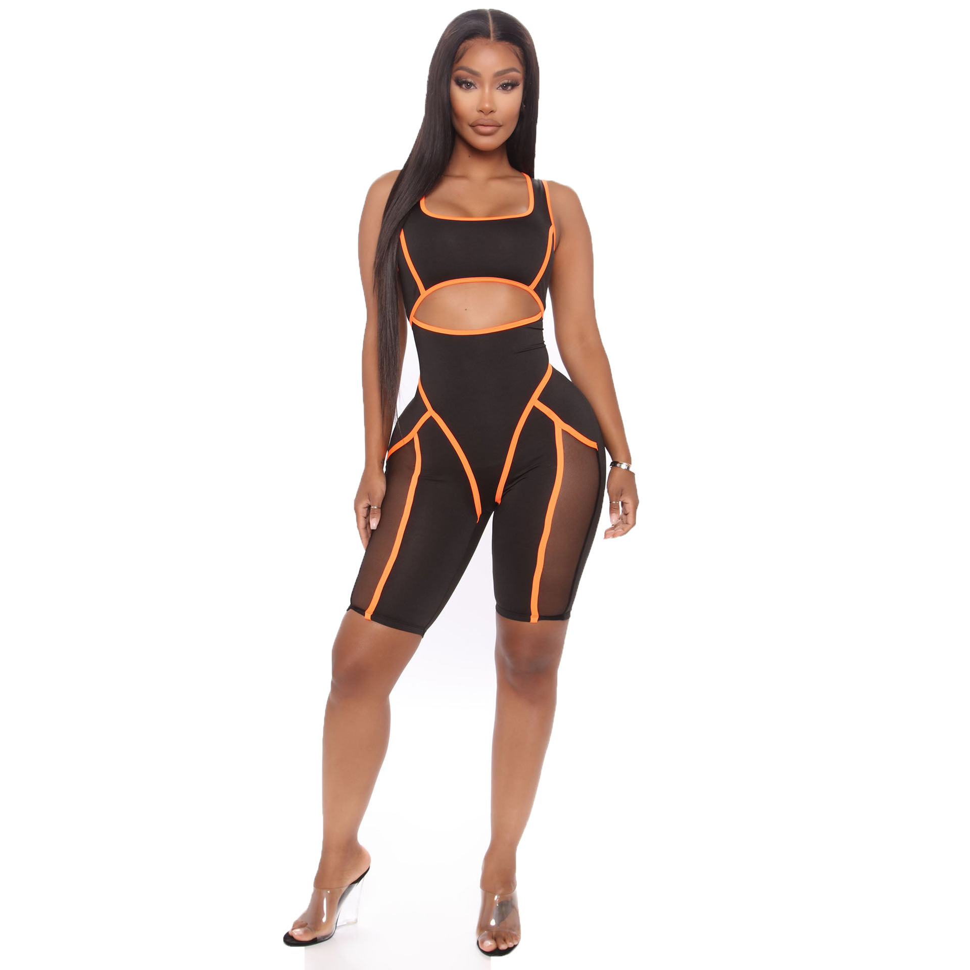Women’s Fashion Skinny Colorblock Sleeveless Jumpsuit
