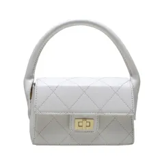 Lace Pineapple Purple Sewing PU Women's Shoulder Bag - White - View 1