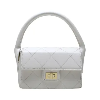 Lace Pineapple Purple Sewing PU Women's Shoulder Bag - White