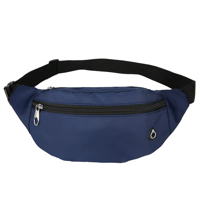 Sports Outdoor Waist Bag Solid Color Chest Mobile Phone Coin Purse - Blue