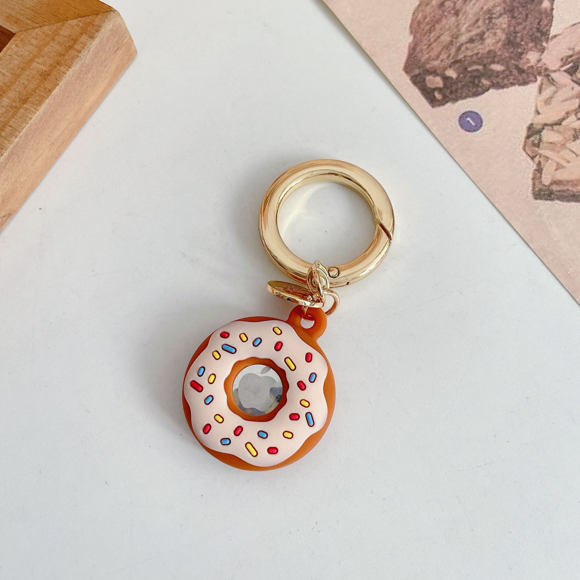 Creative Donut Locator Silicone Protective Cover Beige - Shop at LoveMi