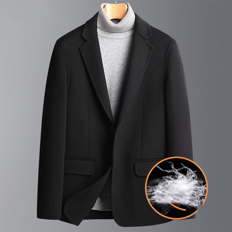 Men's Thickened Warm Double-sided Woolen Suit