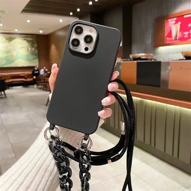 Chain Crossbody Phone Case Candy Color Soft