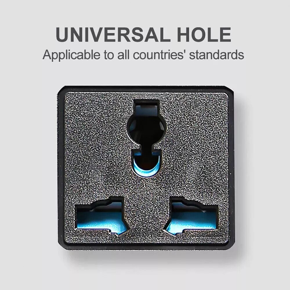 Extension Lead Cable Electric Mains Power 6 Gang 3 USB 1 Type-C Port Plug Socket