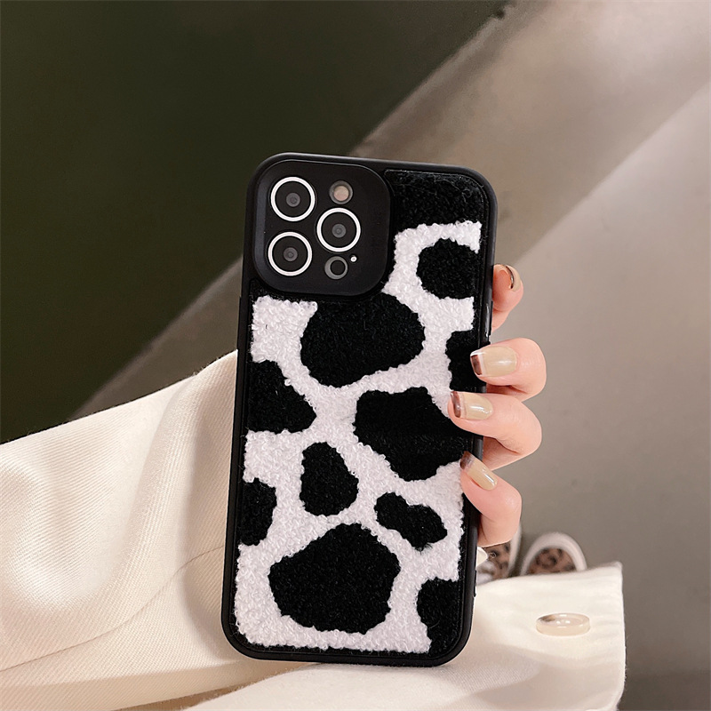 Towel Embroidered Cow Pattern Back Cover Phone Case - Image 4