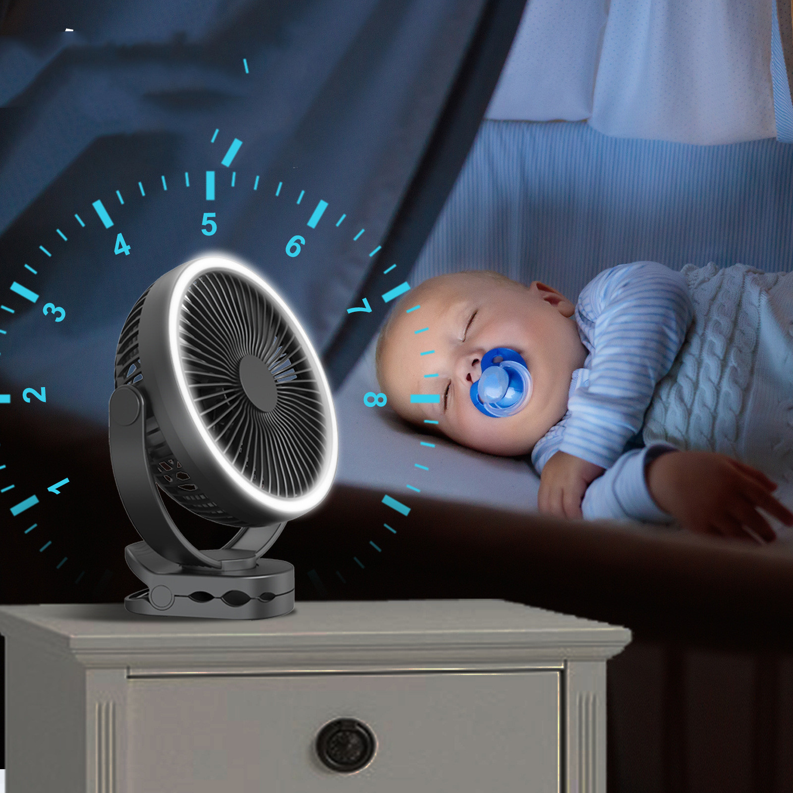Fishing Camping Tent Hook Electric Fan