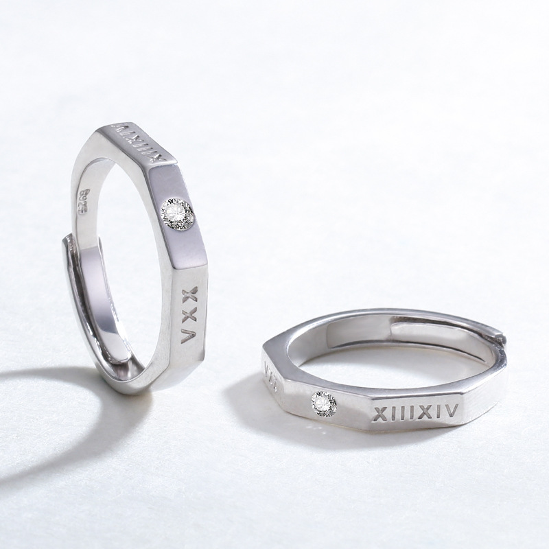 Roman Love Couple Ring 925 Sterling Silver